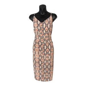 ONE CLOTHING LA Pink Snakeskin Button Down Mid-length Dress Large